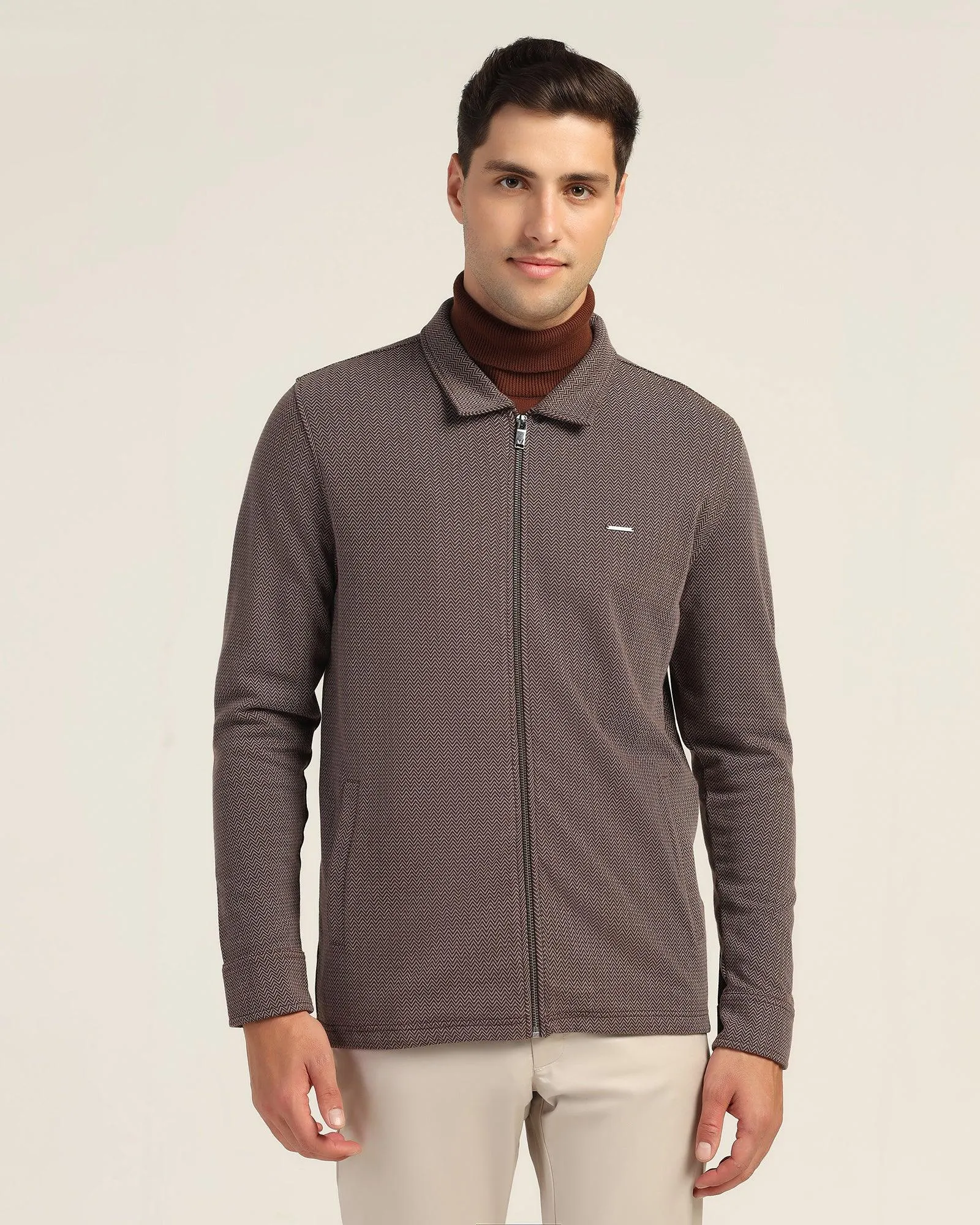 Polo Brown Structure Sweatshirt - Herring Leader Fit