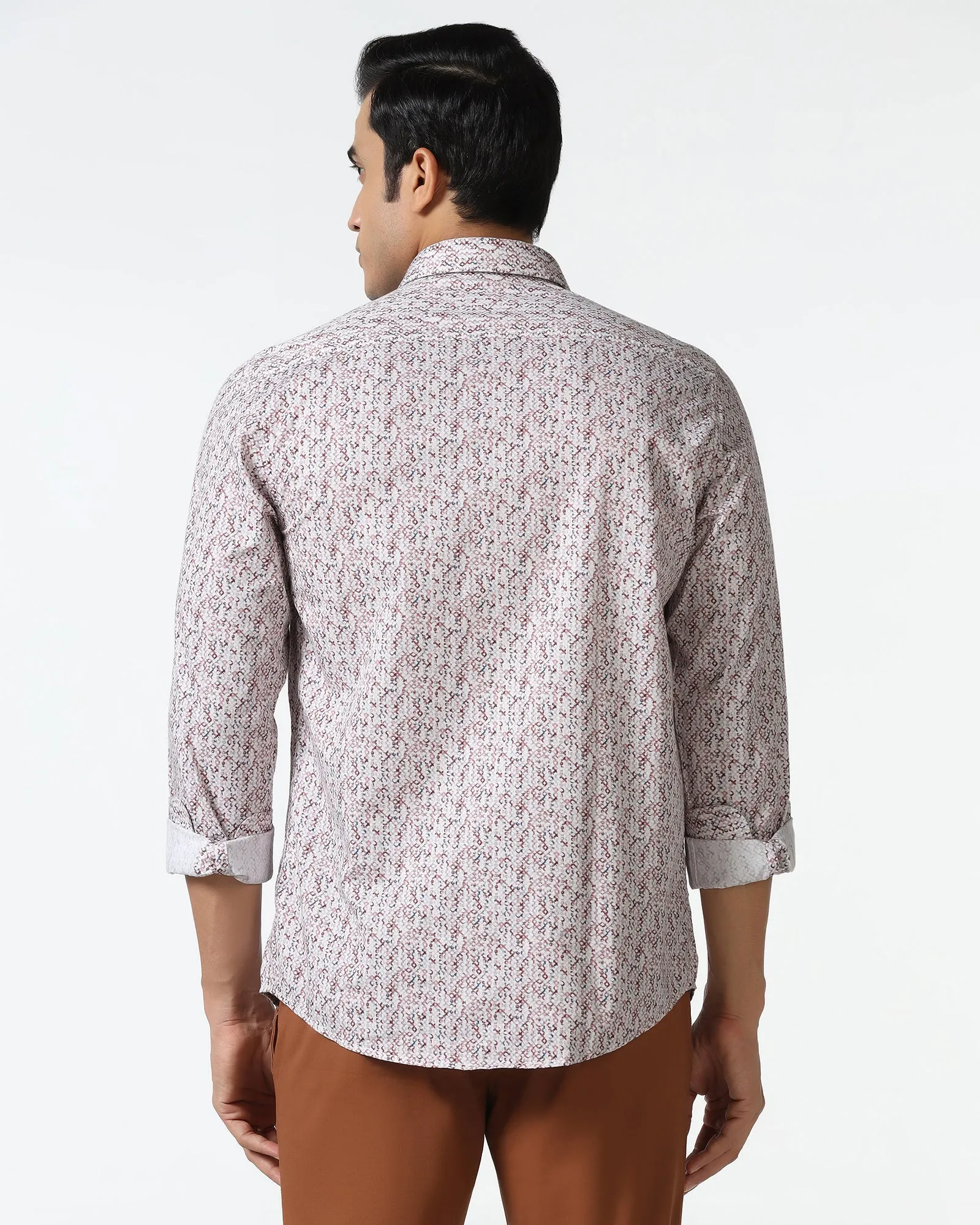 Workwear Style Rust Printed Shirt - Emeric