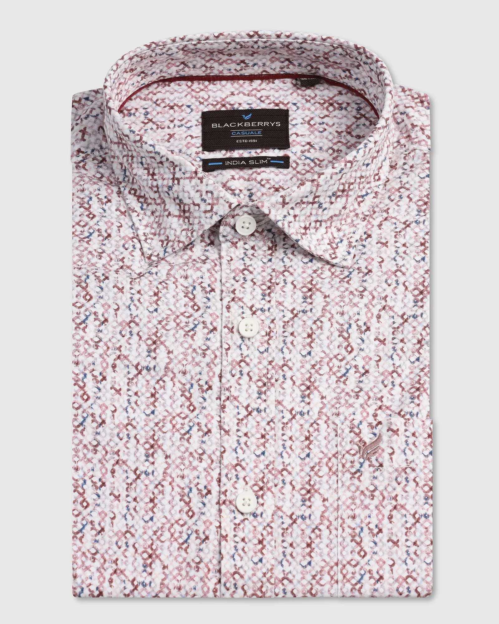 Rust Printed Shirt - Emeric Workwear Ready Flex Fit Collar