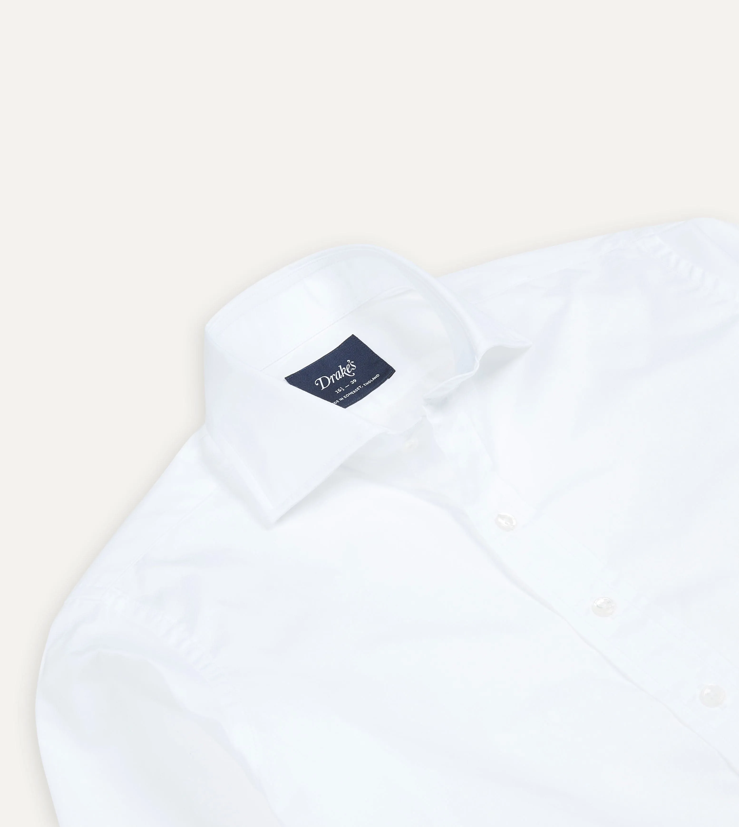 White Cotton Spread Collar Poplin Shirt Rooftop Bar Year-Round Favorite