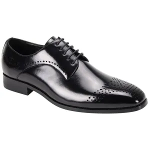 Black Perf Toe Oxford Dress Shoe Heart Glow Forest Mood