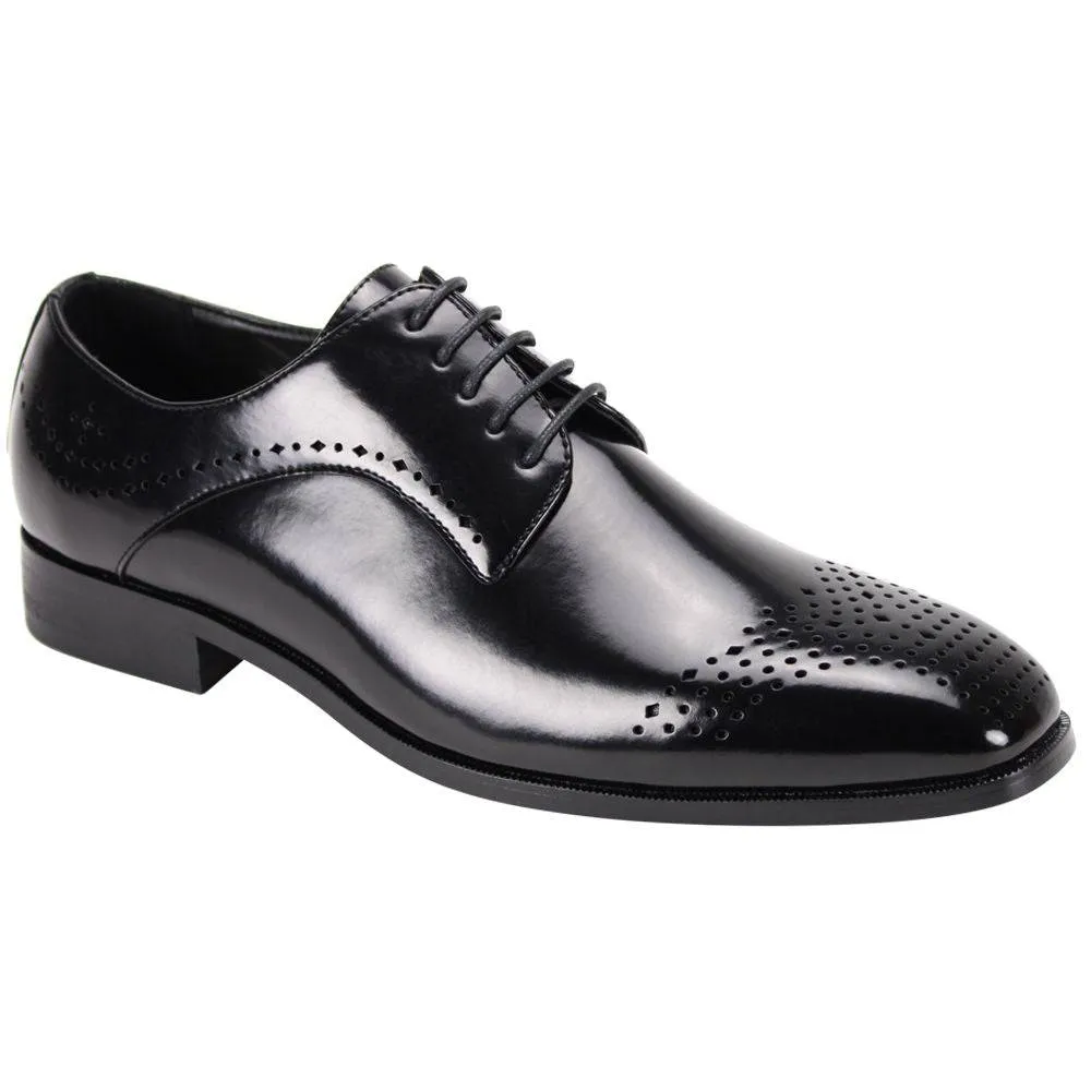 Black Perf Toe Oxford Dress Shoe Quick Flow Adjustable Hook and Loop Closure