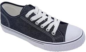 Black Denim Lace Up Classic Canvas Men's Shoes SP643 Luxe Finish Canvas Material