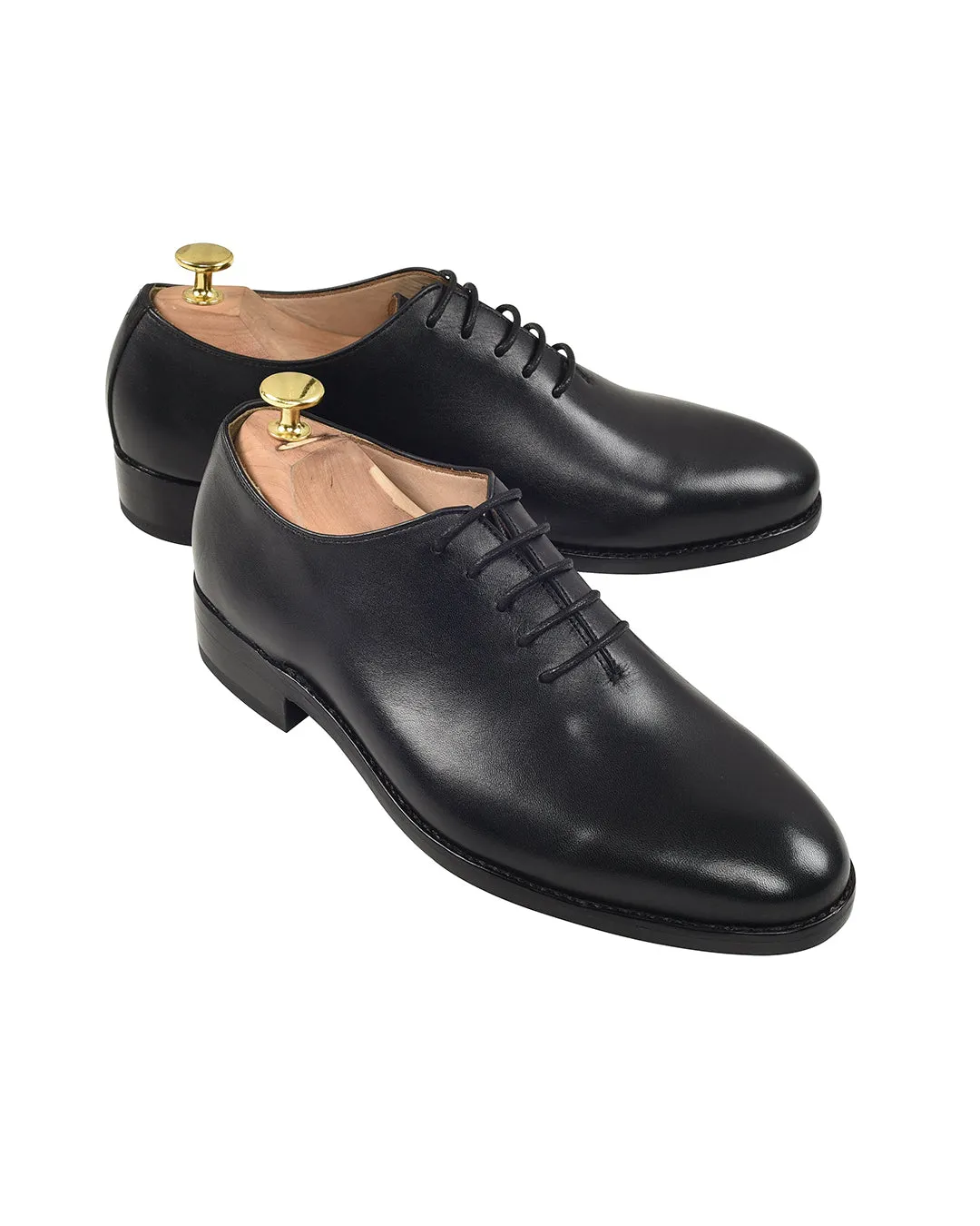 Bright Gold Padded Comfort Cold Weather Wholecut Oxfords Black
