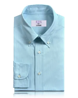 Snag Resistant Fabric EZS Aqua Blue Pencil Stripes Shirt
