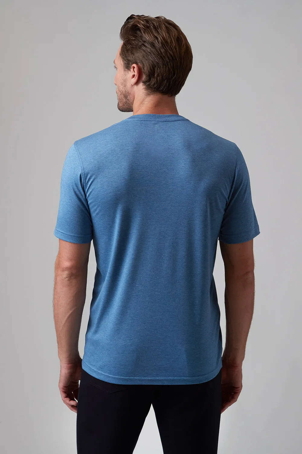 Natural Fiber Blend Raffi V-Neck Tee - Denim