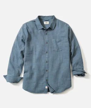 Stretch Selvage Shirt - Green/Navy Gingham Street Fashion