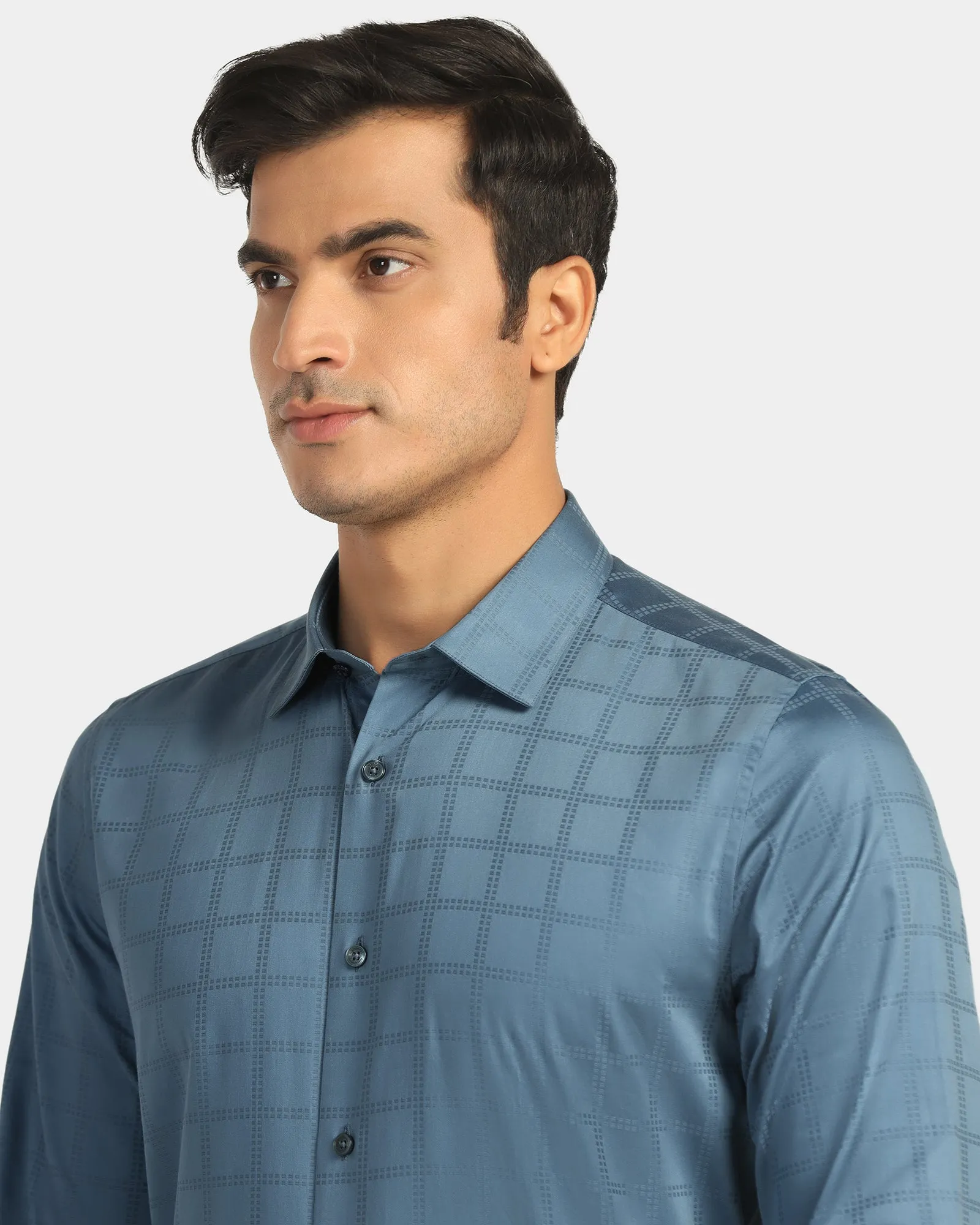 Versatile Look Formal Blue Check Shirt - Rhythm
