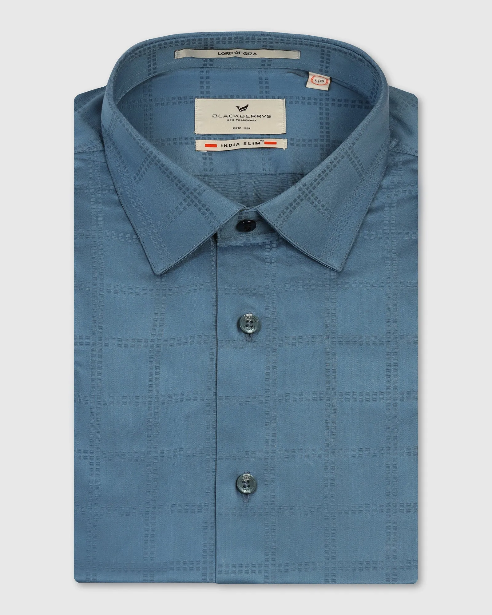 Formal Blue Check Shirt - Rhythm Night Out Lightweight Layers