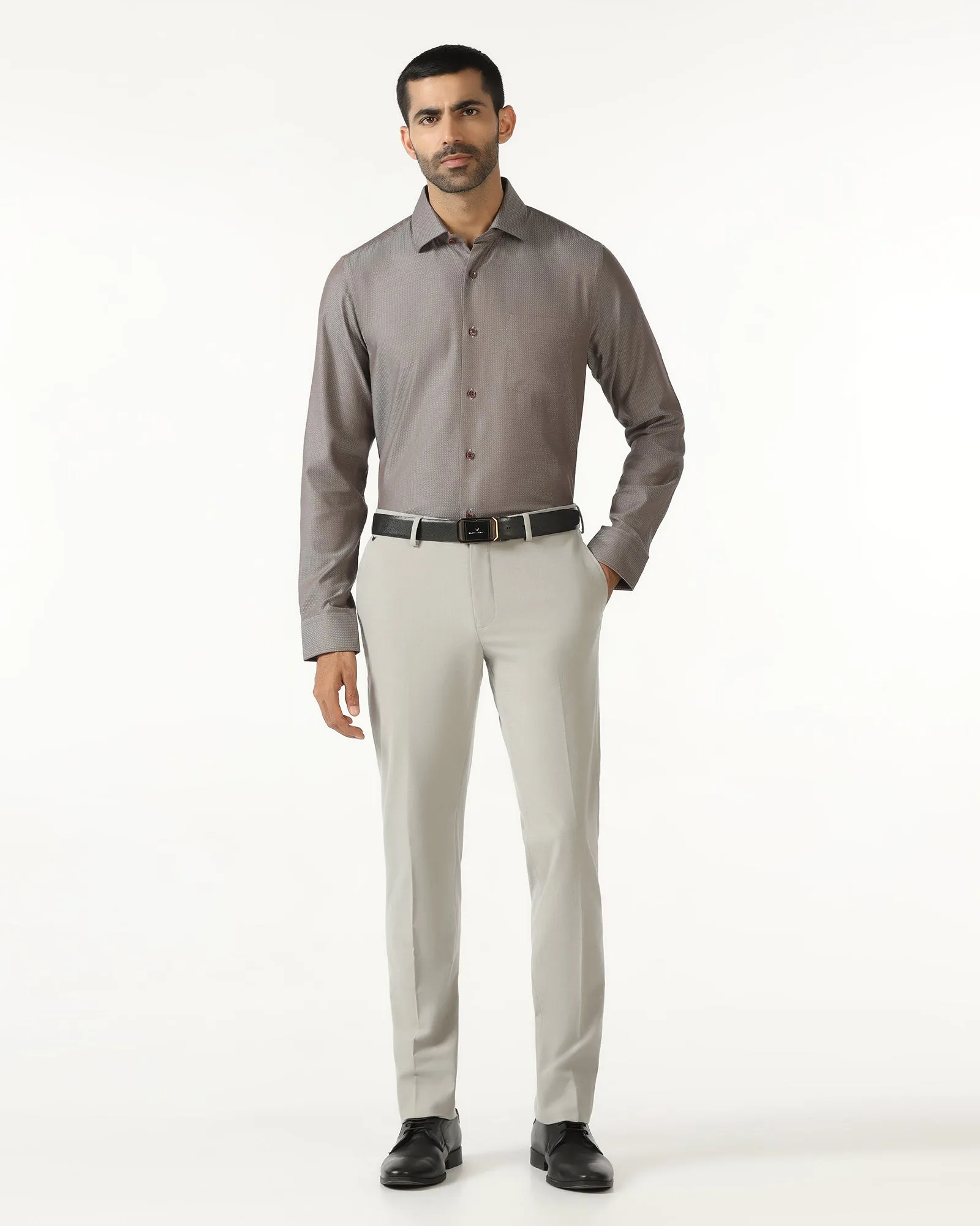 Soft Touch Fabric Tan Textured Shirt - Recite