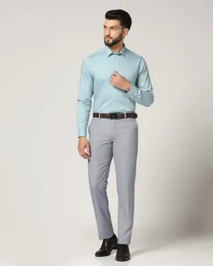 Slim fit B-91 Formal Blue Textured Trouser - Hoop Practical Wear