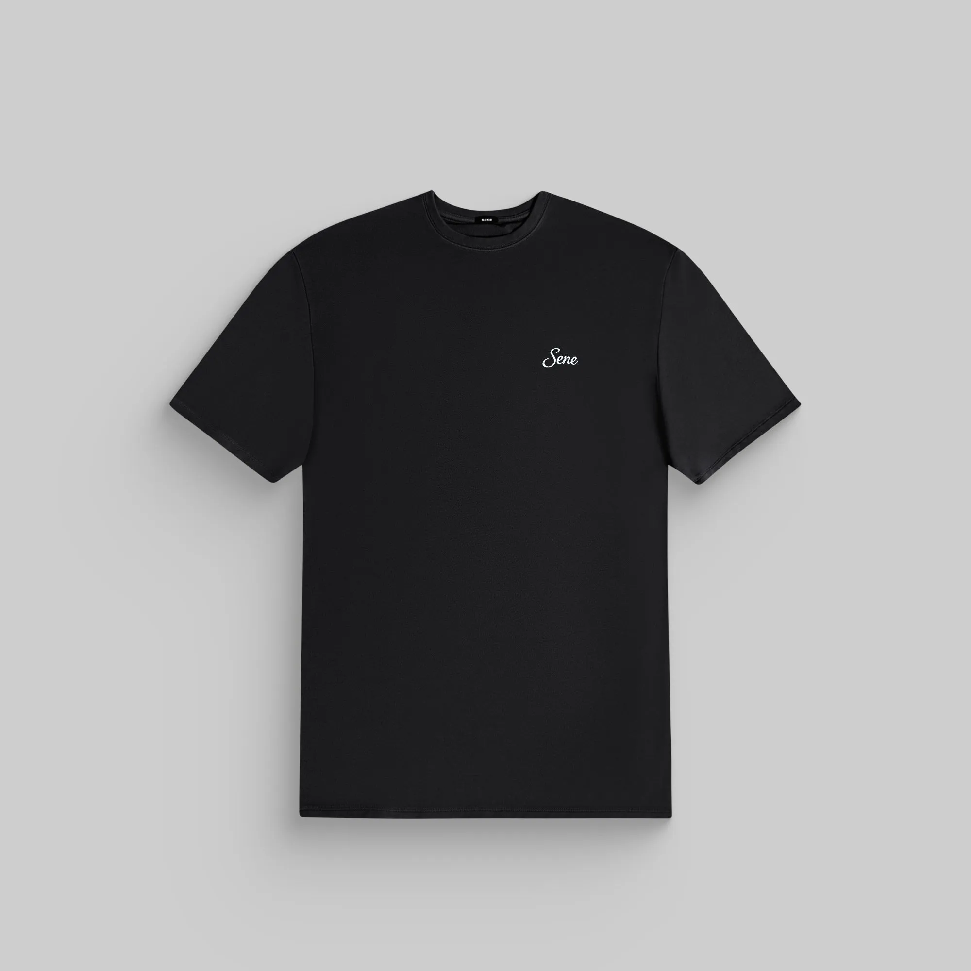 Wear Resistant Fabric Linen blend Cumulus Script T-Shirt