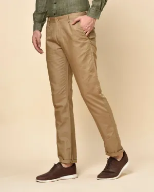 Practical Fit AdjustableDrawstring Linen Slim Comfort B-95 Casual Khaki Solid Khakis - Kinsley