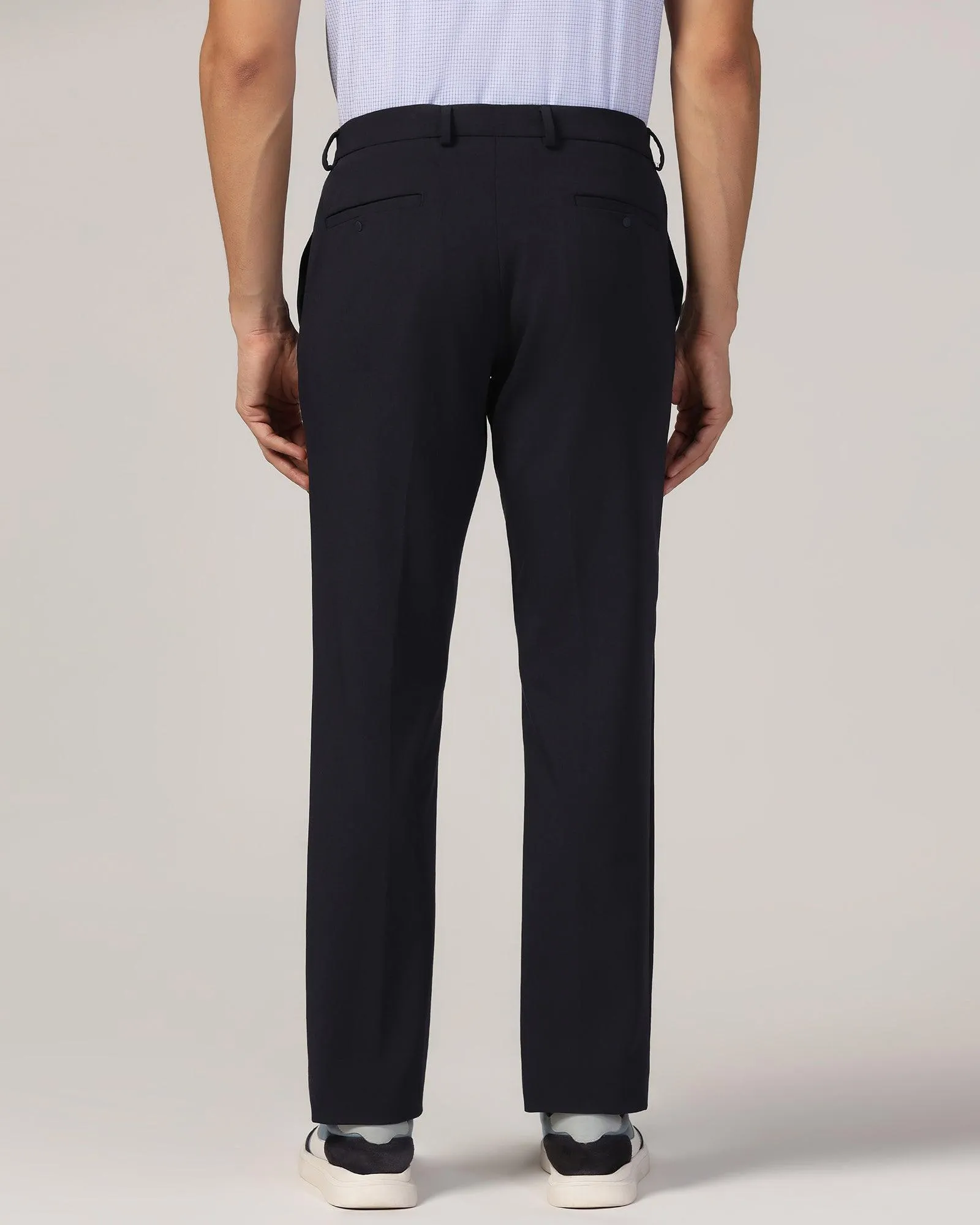 TechPro Slim Fit B-91 Formal Navy Solid Trouser - Sonet Chilly Weather Fit