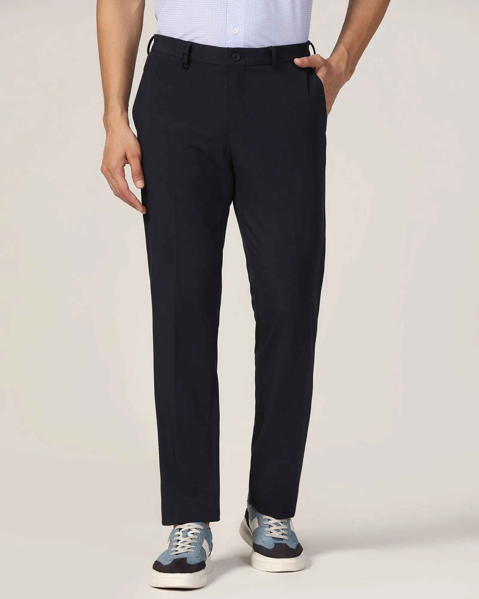 TechPro Slim Fit B-91 Formal Navy Solid Trouser - Sonet Relaxed Lines