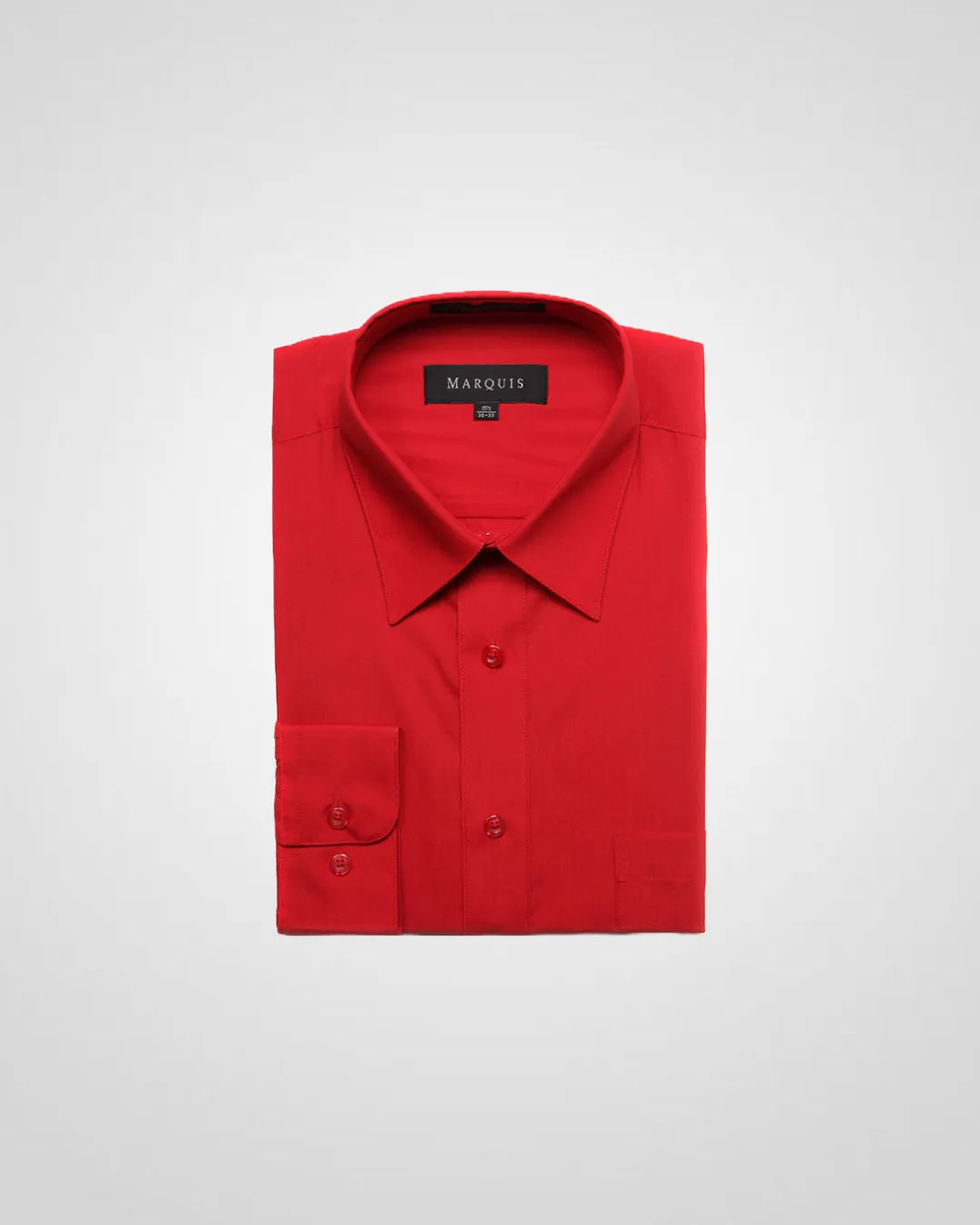 MARQUIS MEN'S SOLID RED SLIM FIT DRESS SHIRT hypoallergenic