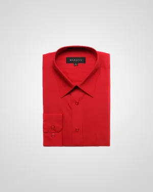 Multi Pocket Design MARQUIS MEN'S SOLID RED SLIM FIT DRESS SHIRT