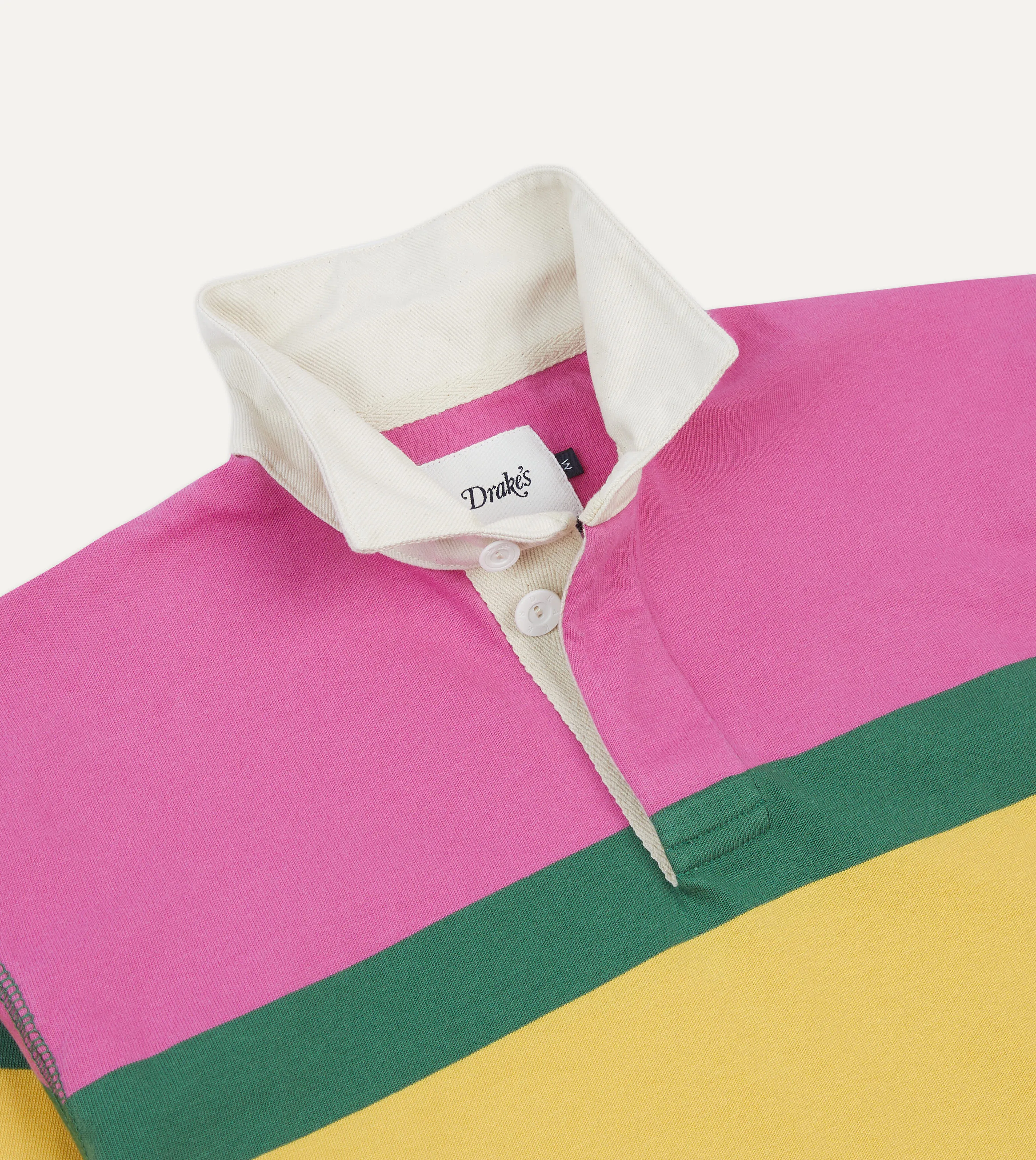 Pink, Green, Yellow and Navy Multi Stripe Cotton Rugby Shirt Essential Wardrobe Night Out