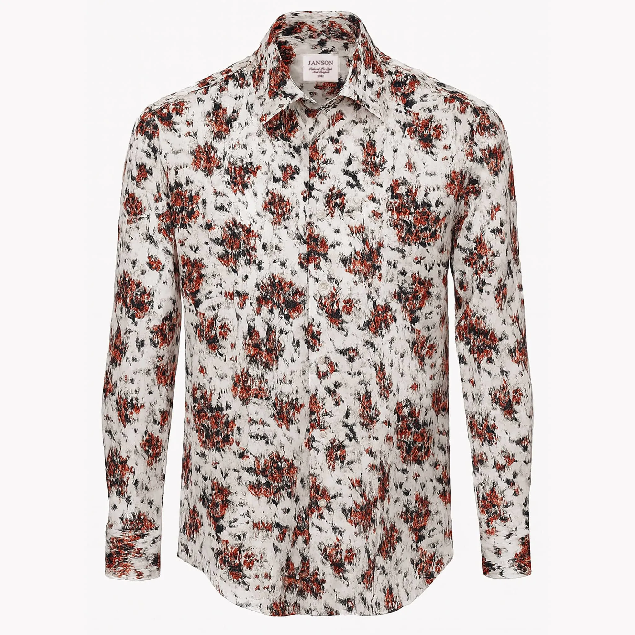 Non Restrictive Armhole Work Appropriate Janson Sport Shirt-100% Cotton Satin Finish, European Made