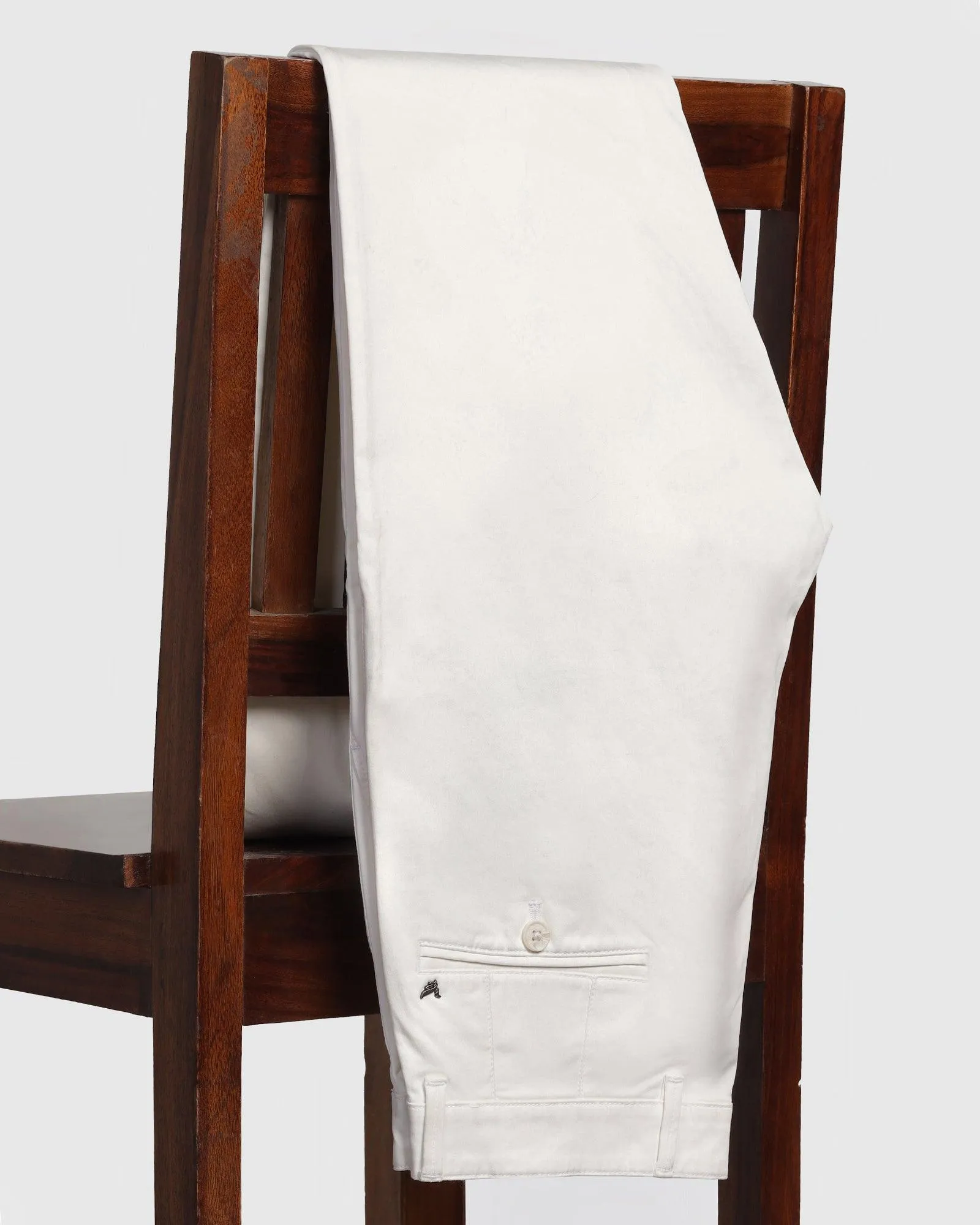 Stay Comfortable Cozy and Soft Slim Comfort B-95 Casual White Solid Khakis - Tron