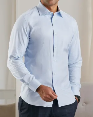 Brembana Hampton Twill Sky Blue Shirt Military Inspired