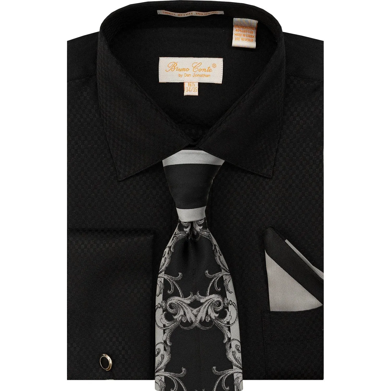 BRUNO CONTE SHIRT & TIE SET/Bc1174 Stylish Element