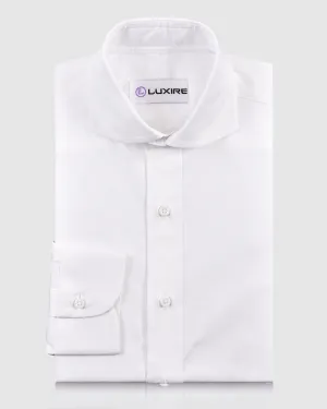 Brembana 2-Ply Giza White Pinpoint Oxford Shirt Roomy Cut Modern Fit