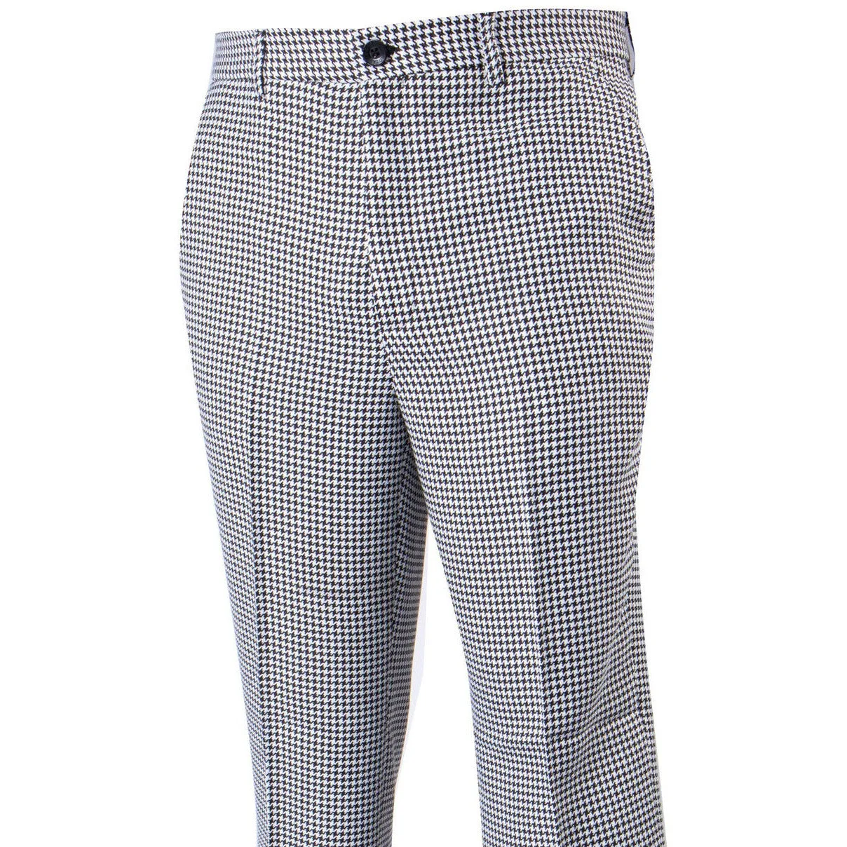 Durable Design Chic Fit Plaid Houndstooth Black White Pants