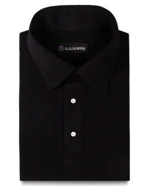 Workout Friendly Breathable mesh Polo Soft Black