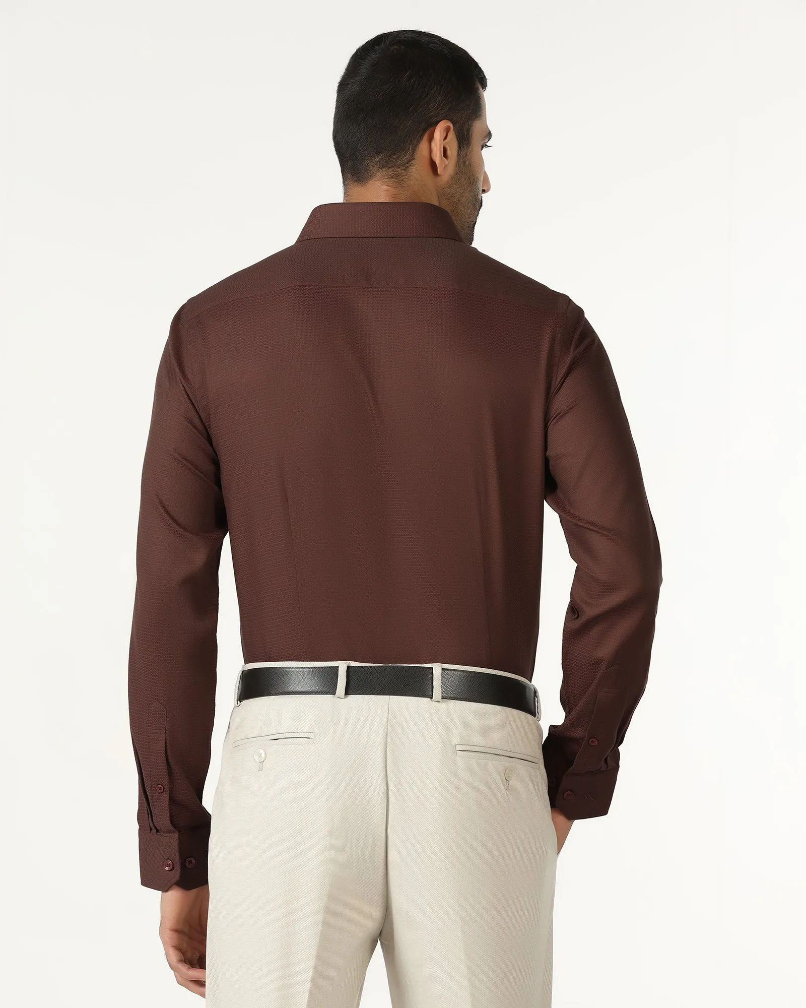 Durable Stitching Summer Must-have Rust Textured Shirt - Recite