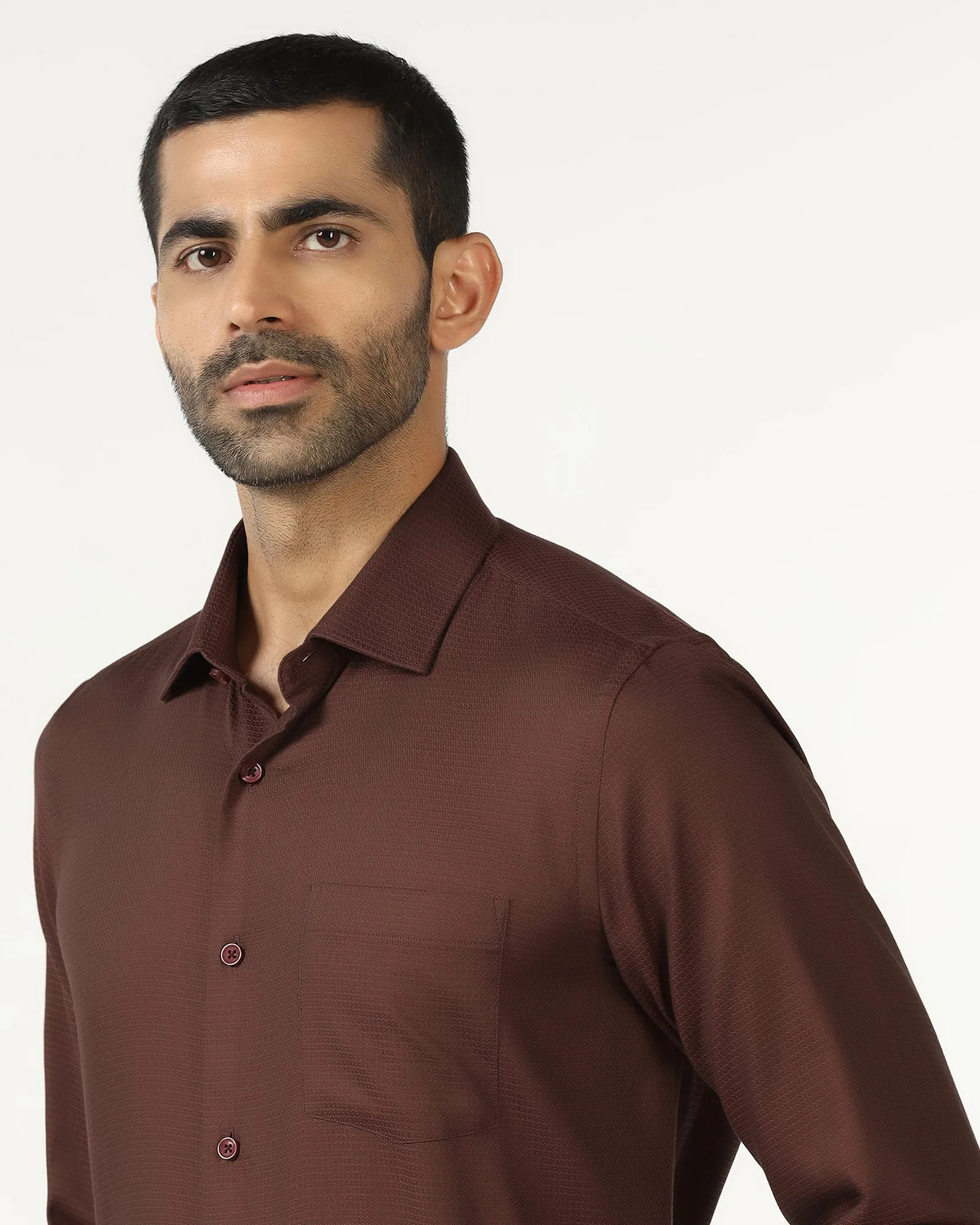 Rust Textured Shirt - Recite Brunch Outfit