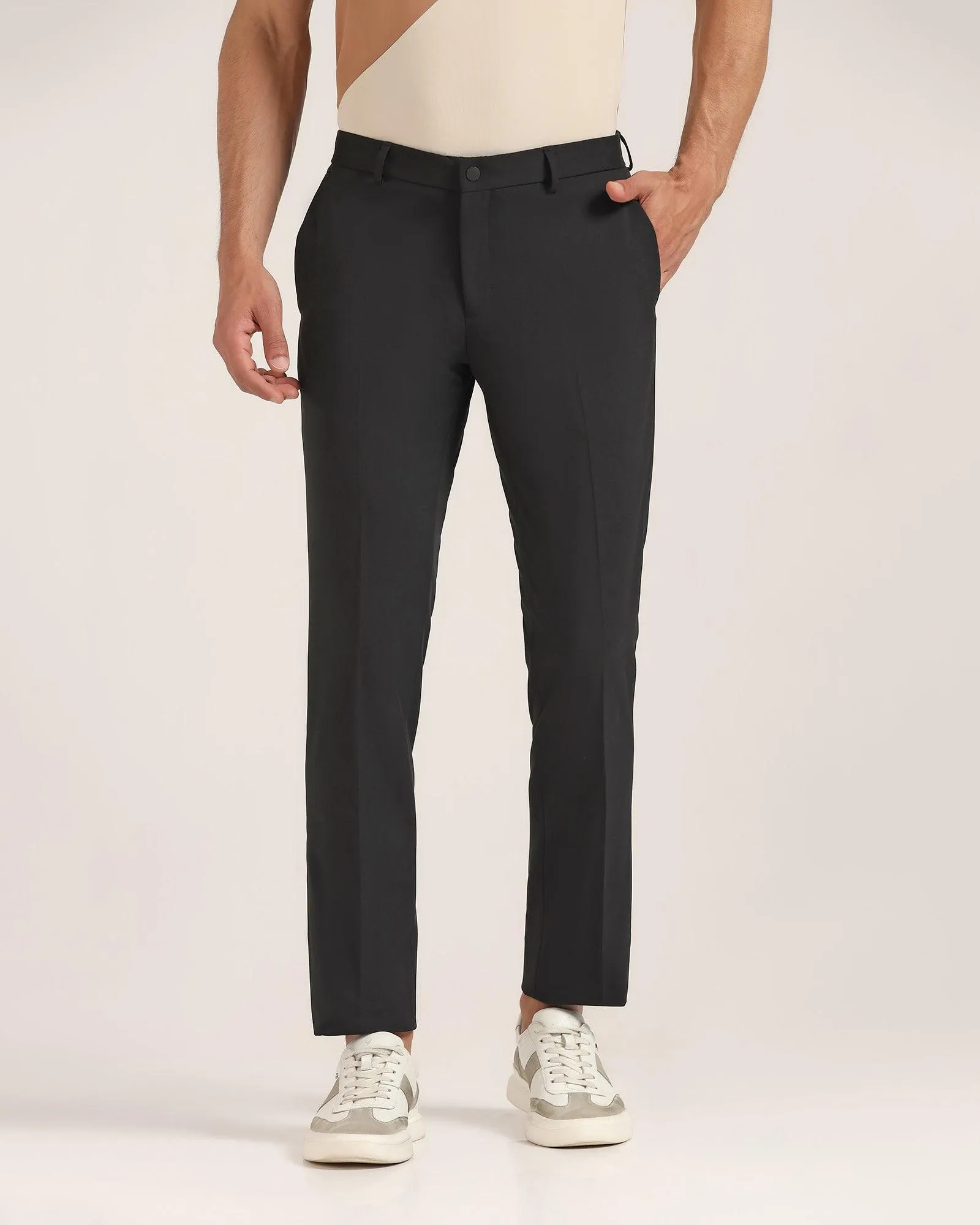 Relaxed Design Wear Cotton comfort TechPro B-91 Formal Black Solid Trouser - Dean