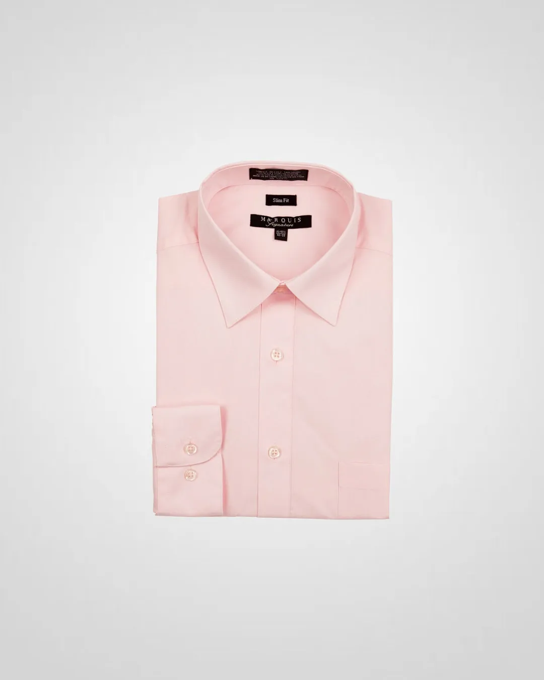 MARQUIS DUSTY ROSE MEN'S SOLID SLIM FIT DRESS SHIRT Premium Finish Breathable fabric