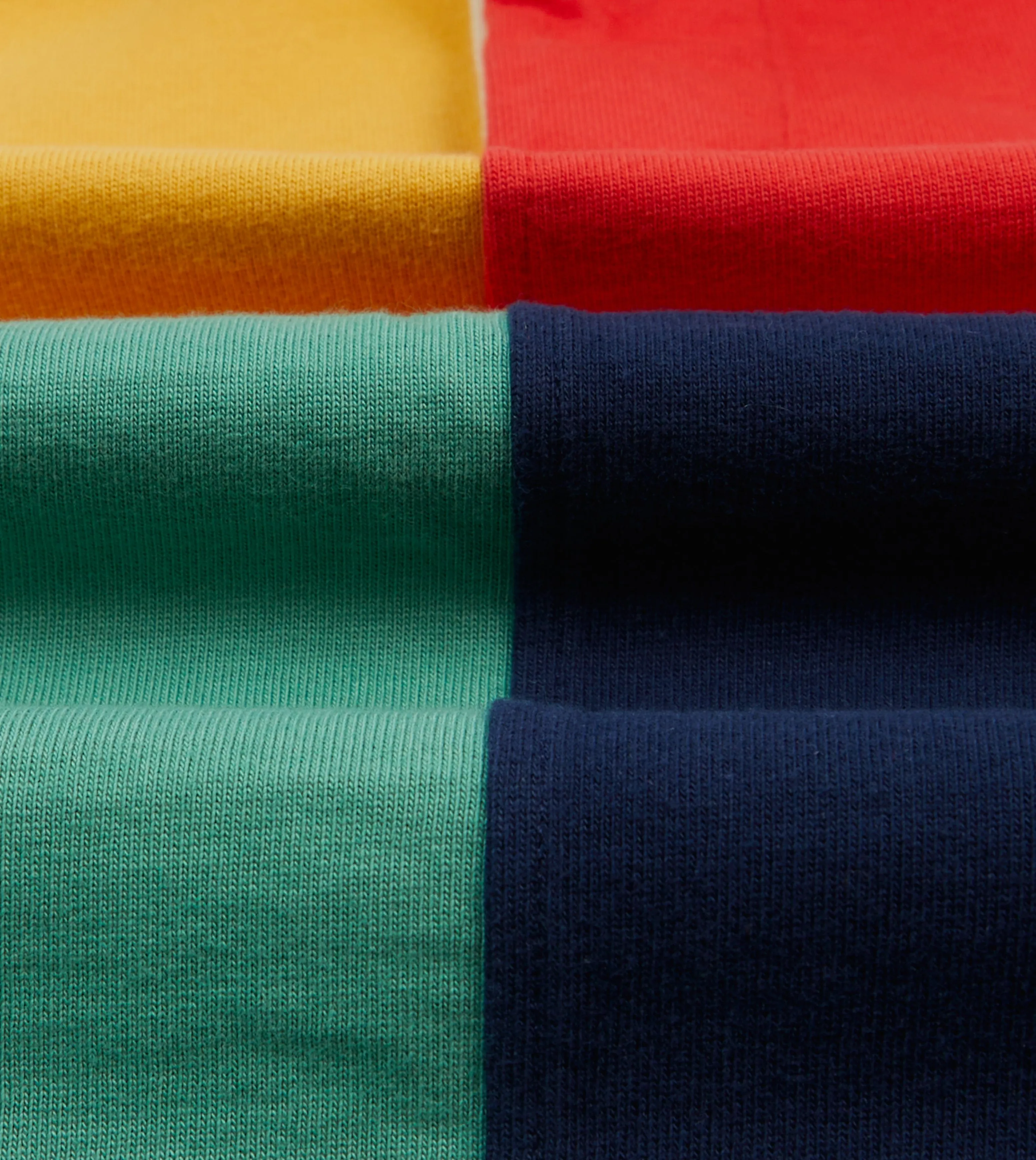 Multi Panelled Cotton Rugby Shirt Distressed finish