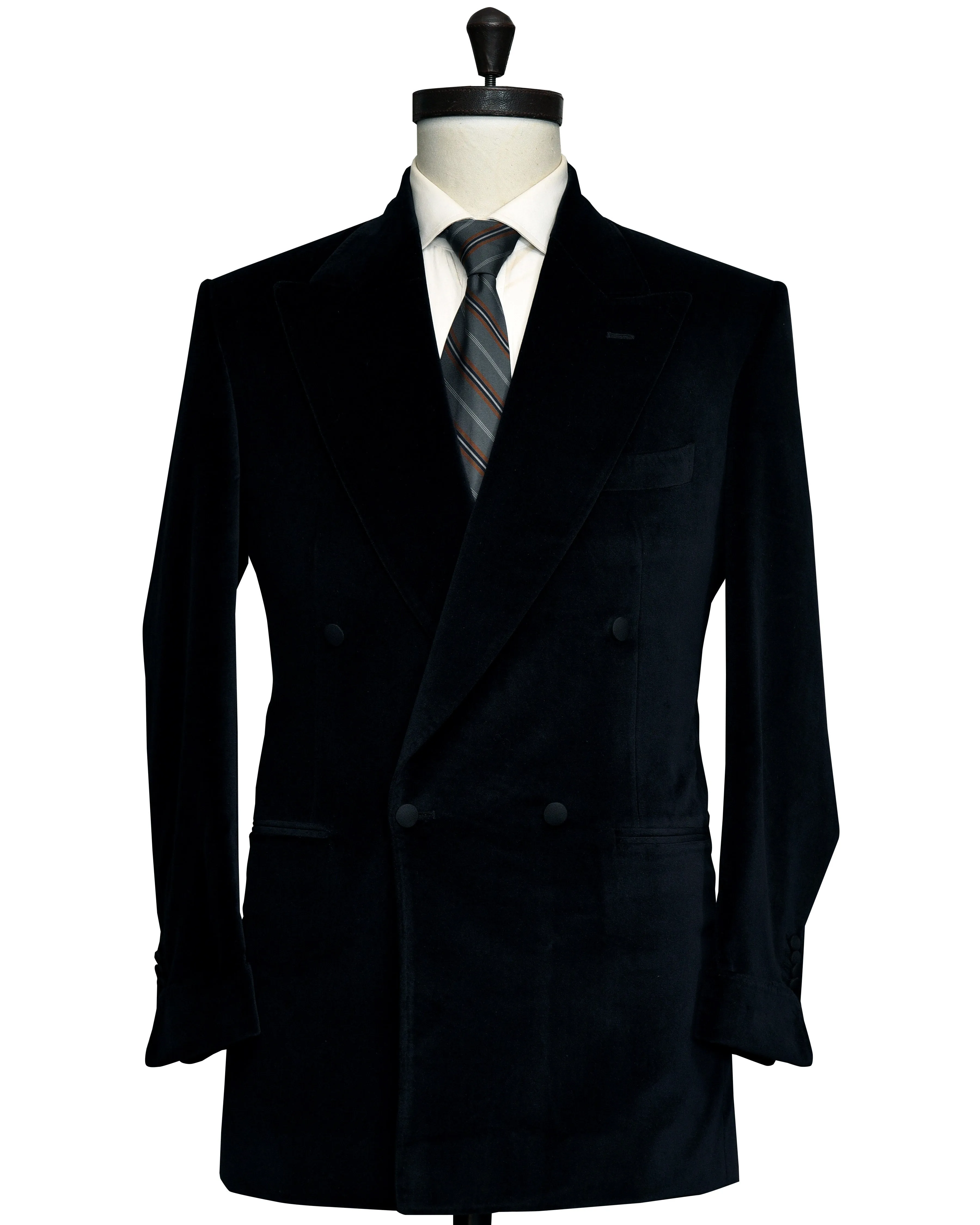 MoistureWickingTechnology Odor Control Treatment Dugdale Cotton Black Velvet Double Breasted Jacket