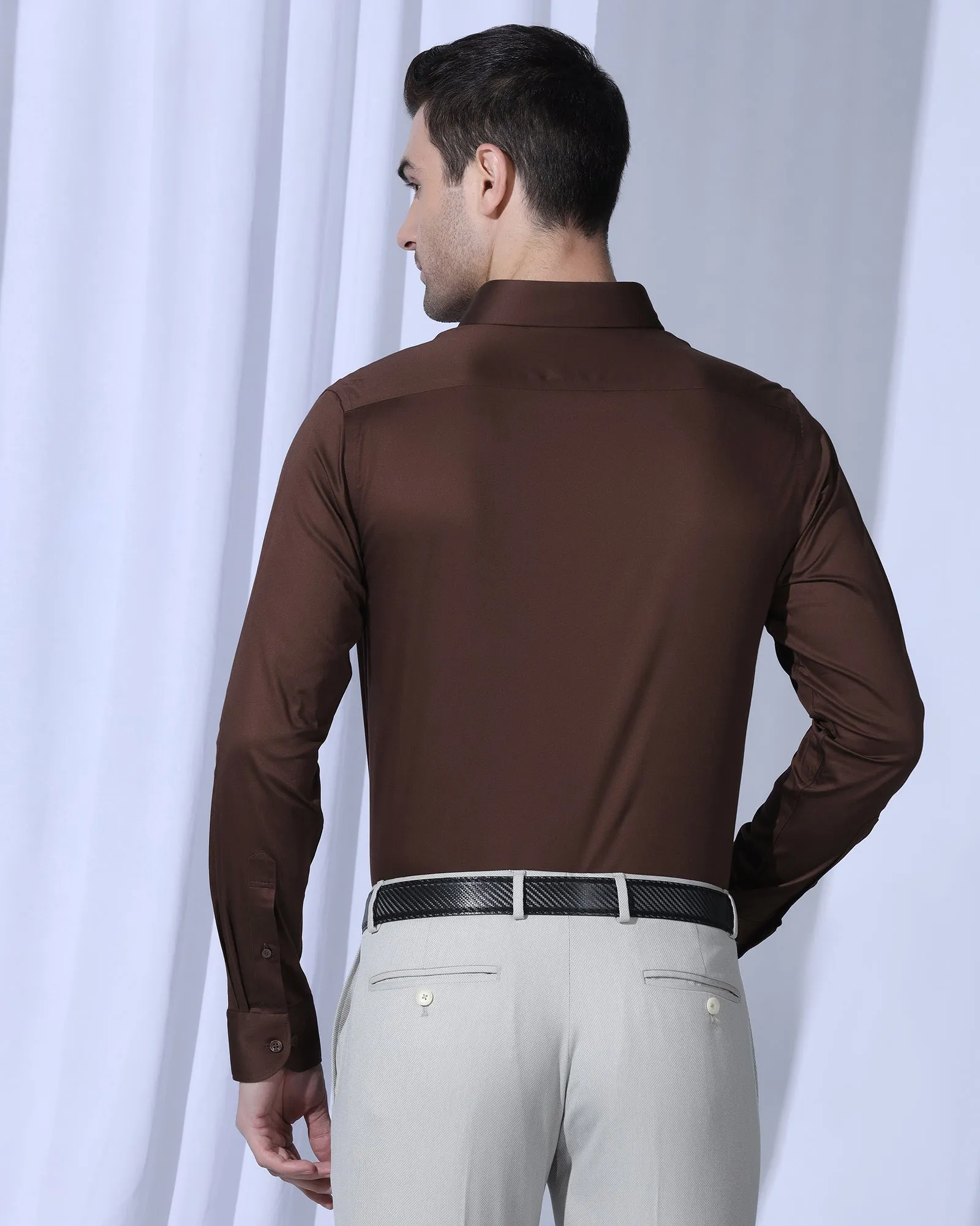 Non Iron Formal Rust Solid Shirt - Georgia Non Iron Material