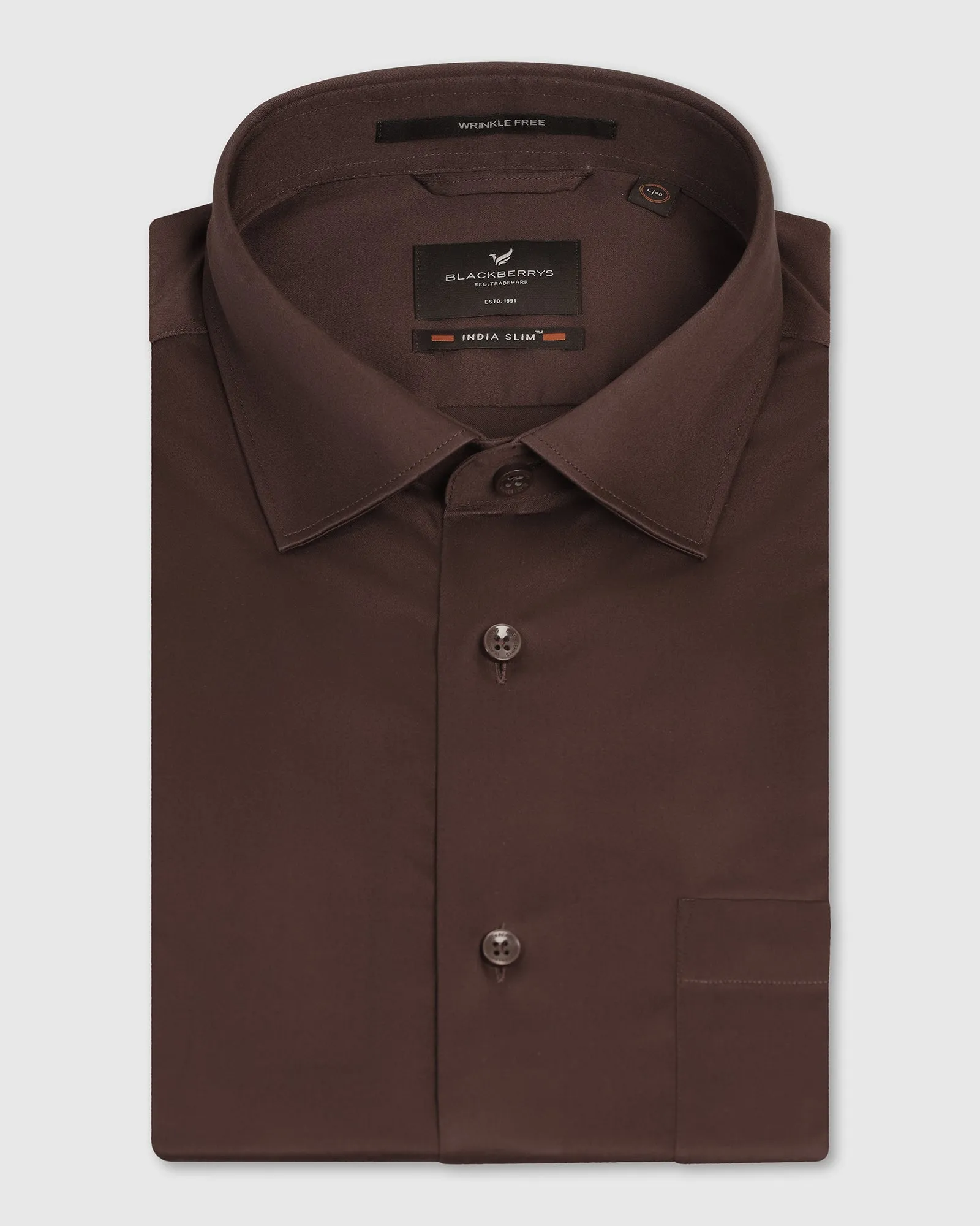 Non Iron Formal Rust Solid Shirt - Georgia slim cut