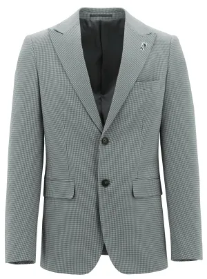 Peak Green Microchecked Sports Jacket Elastic hem