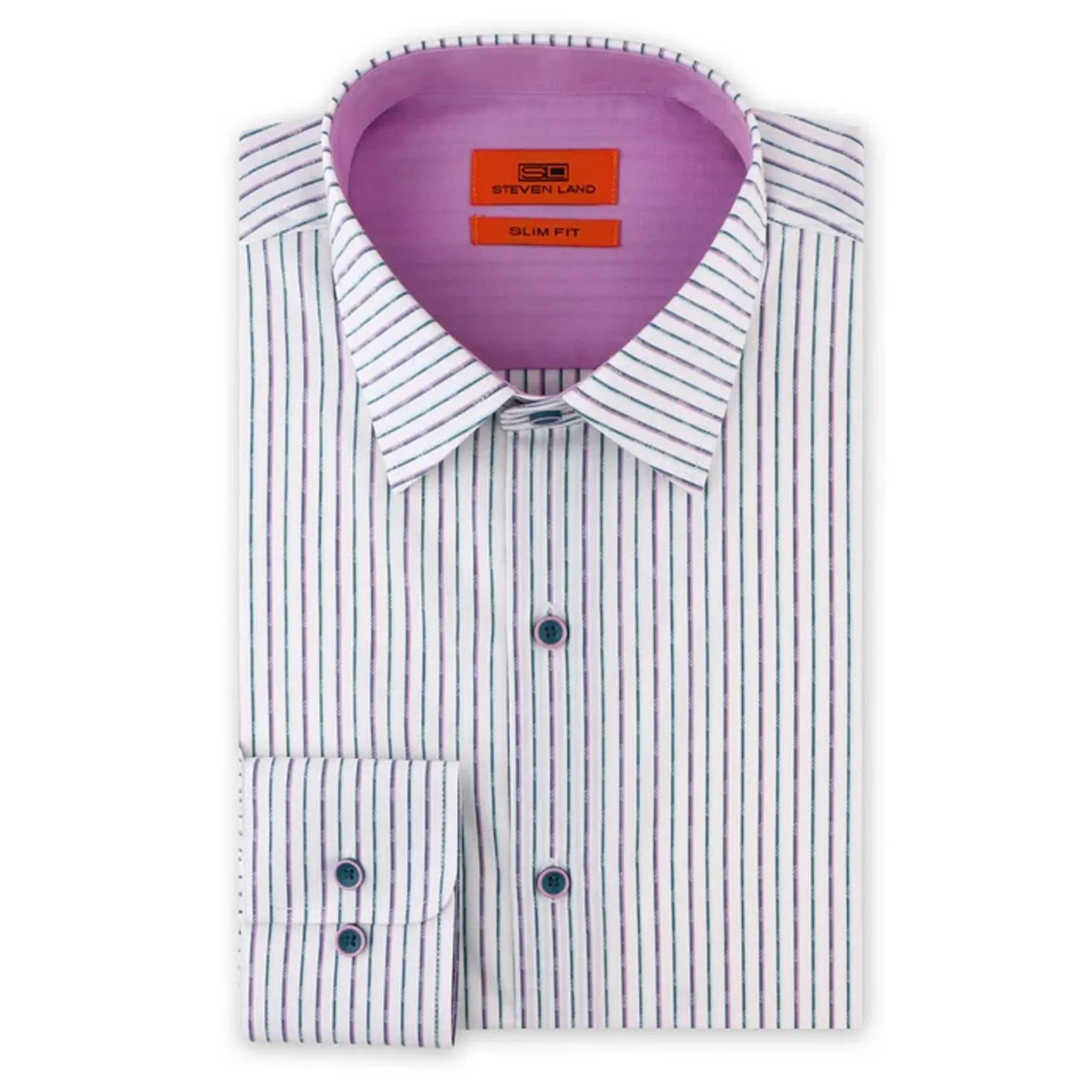 Oversized style Sb1934 Contrast Stripe Dress Shirt for Men