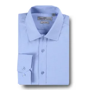 VERNO Light Blue Slim Fit Cotton Easy Care Dress Shirt SS210 Comfort Stretch