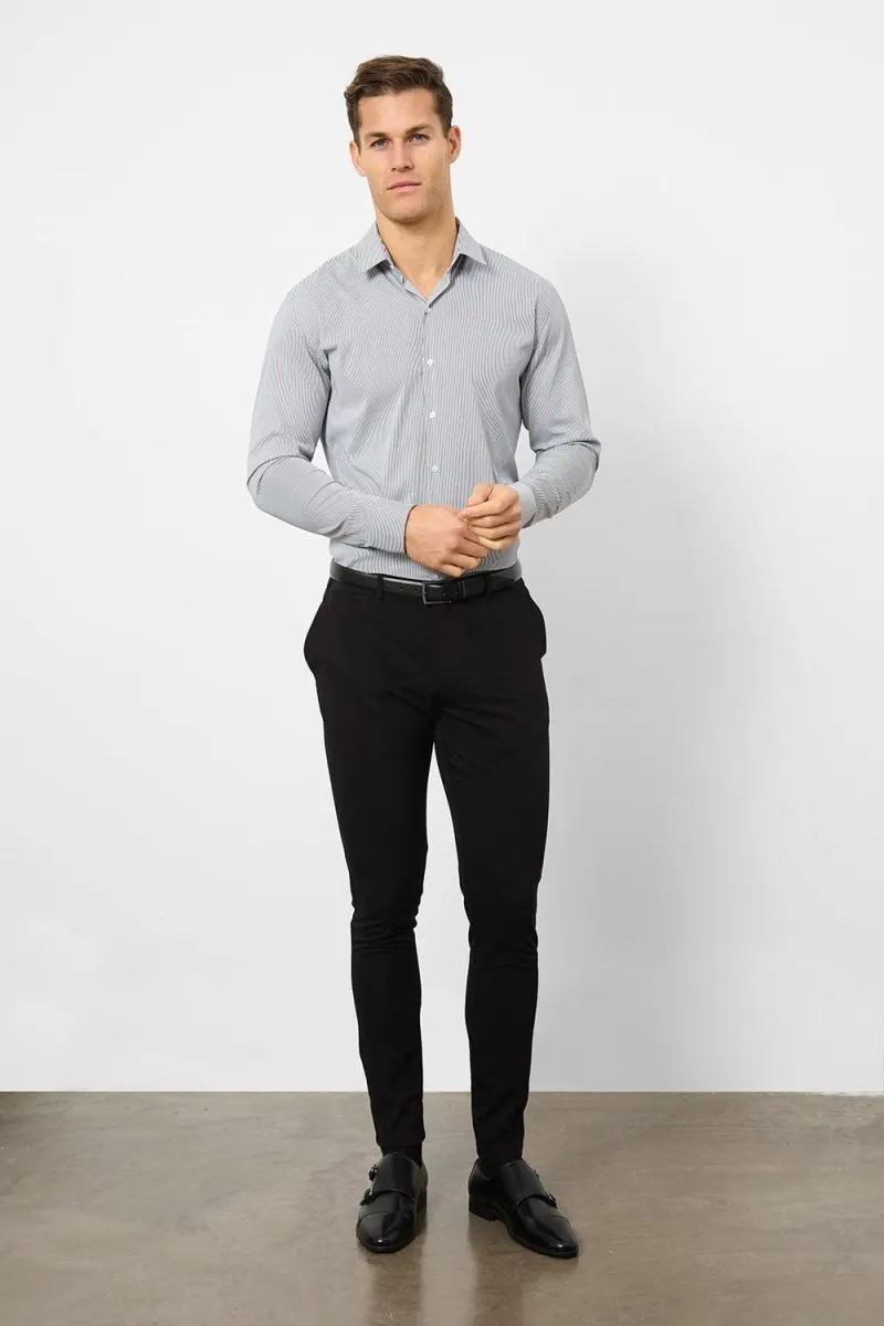 Performance Business Shirt in Navy/White Bengal Stripe Premium Finish Cocktail Event