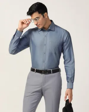 Coffee Run Temp Tech Formal Mid Blue Solid Shirt - Antony