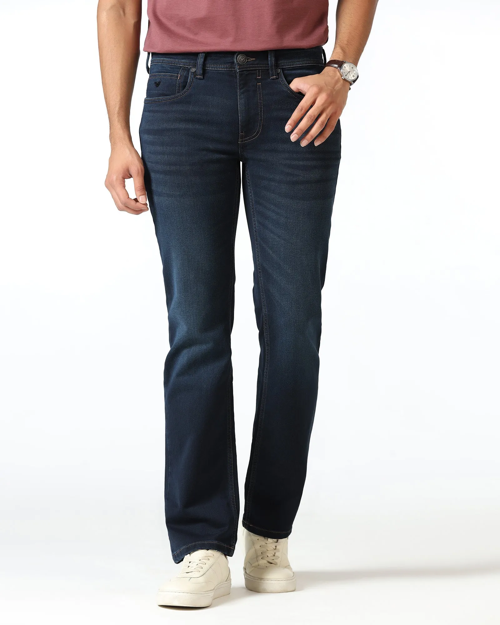 Durable Triple Stitched Seams Simple Utility Ultrasoft Straight Comfort Duke Fit Indigo Jeans - Egon