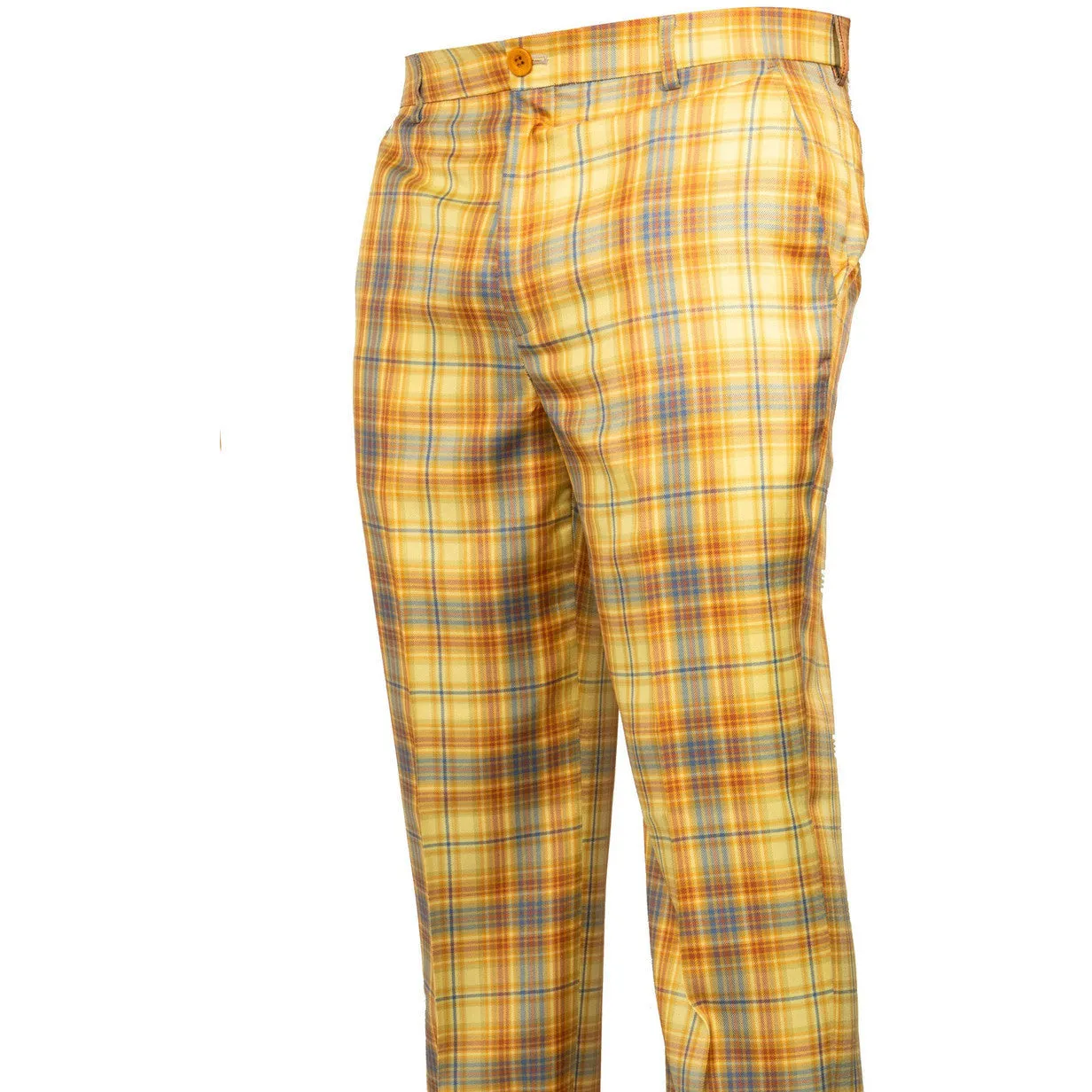 Work Ready Prestige Yellow Orange Blue Plaid Pants