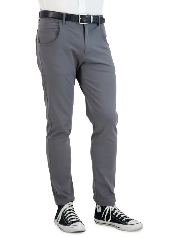 Classy Fit Casual Appeal Levinas Grey Performance Tech Stretch Pants