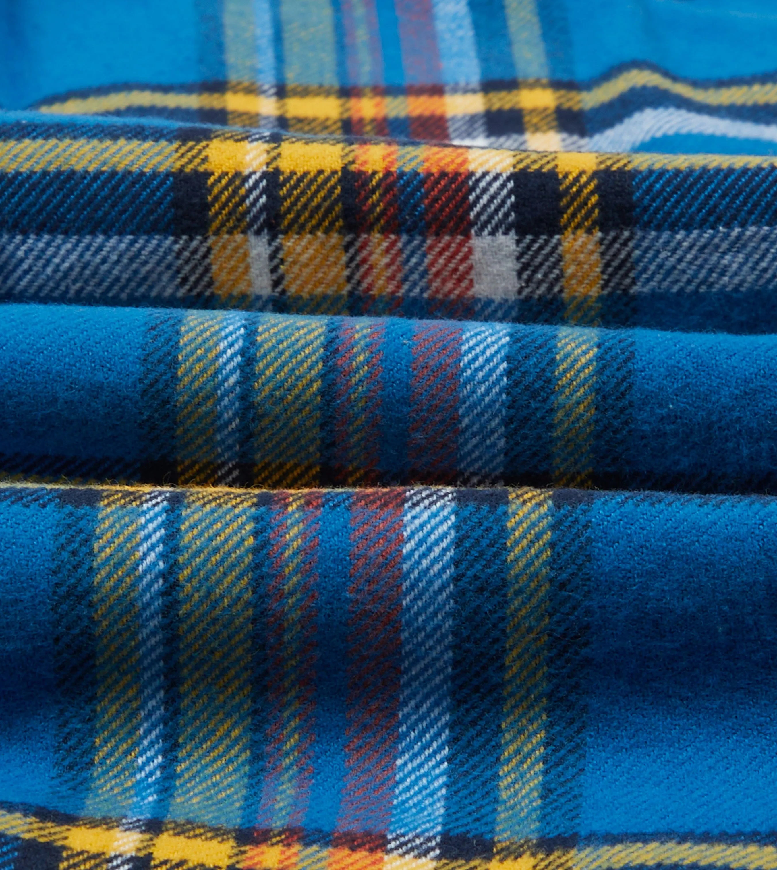 Classy Detail Blue and Yellow Check Brushed Cotton Two-Pocket Work Shirt