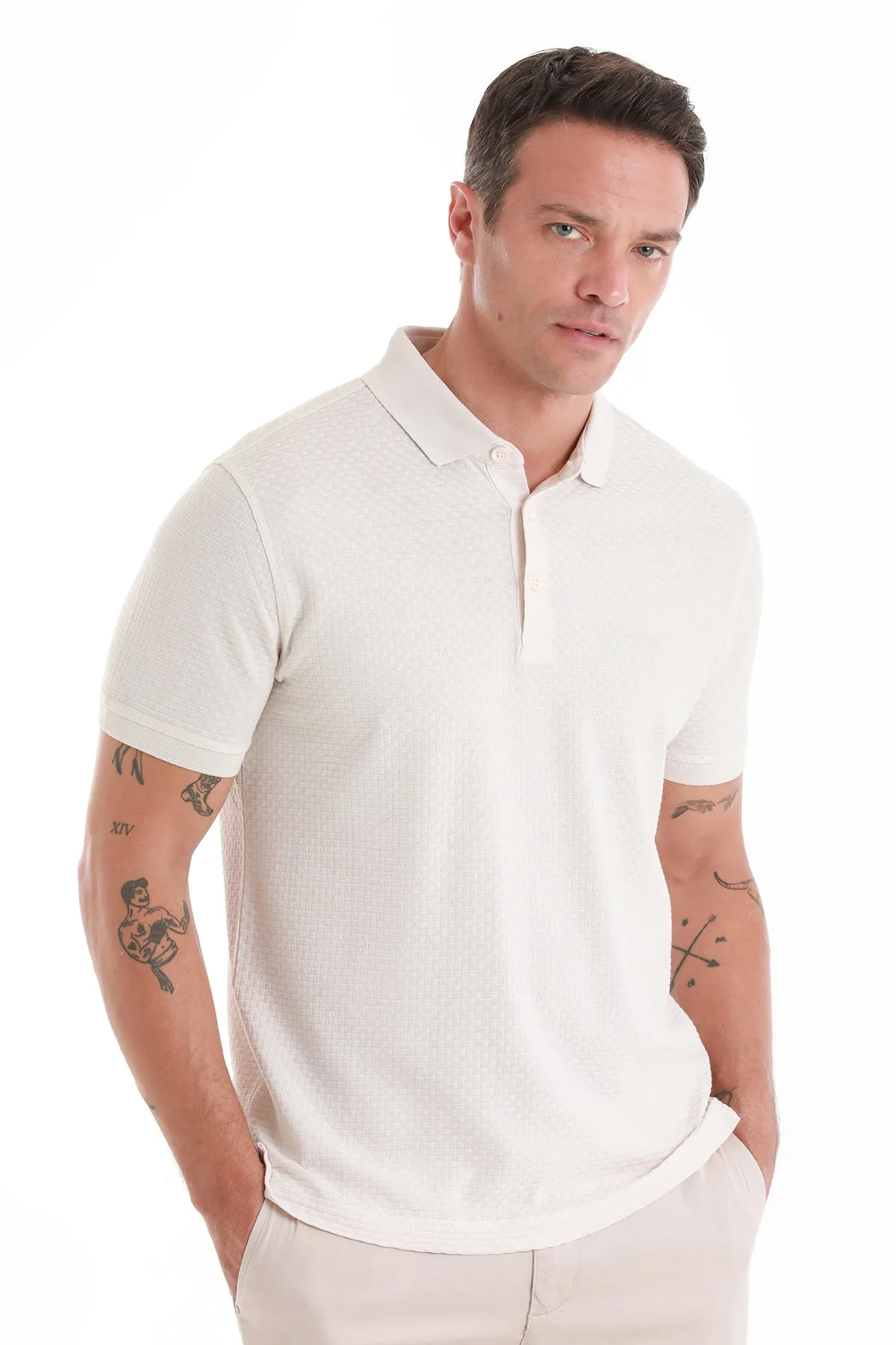 warm weather Button Down Collar Regular Fit 100% Cotton Mercerized Stone Polo T-Shirt