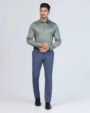 Luxe Slim Comfort B-95 Formal Blue Stripe Trouser - Lexus Organic Cotton Blend Perfect Movement