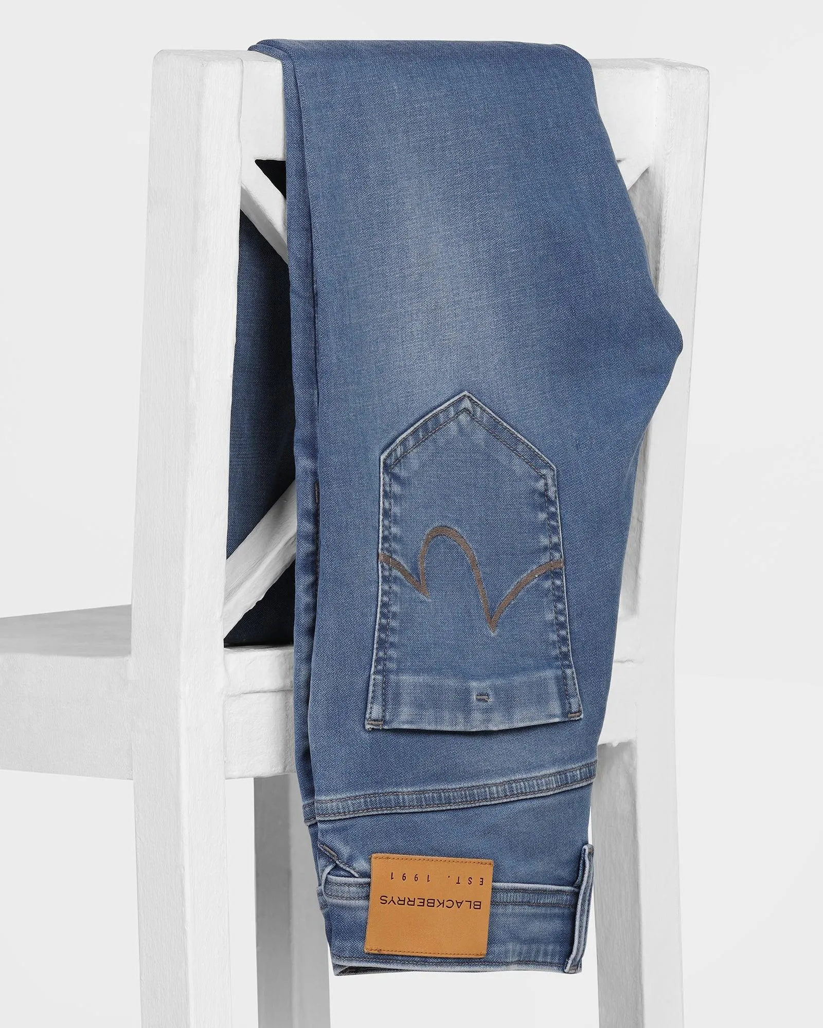 Slim Yonk Fit Indigo Textured Jeans - Kai Smart Casual