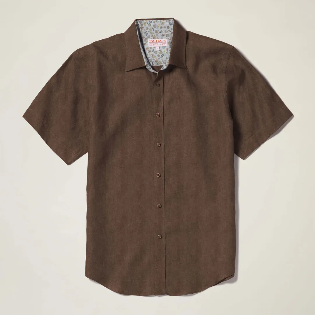 Inserch SS Linen Shirt SS717-00024 Chocolate Earth Fit